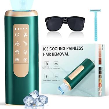 Imagem de YOEYOU Remoção de pelos a laser, Max Energy 20J para depilação a laser IPL, depilação a laser para mulheres com resfriamento por gelo de safira, dispositivo de remoção de pelos IPL com 5 níveis e 5