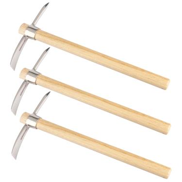 Imagem de GENHAKON 3 peças, machado de palheta de 40,6 cm, enxada de aço inoxidável, palheta de jardim, escolha de alfaiate para capina, afrouxamento do solo, plantio de vegetais, cavar buracos, cortar raízes e