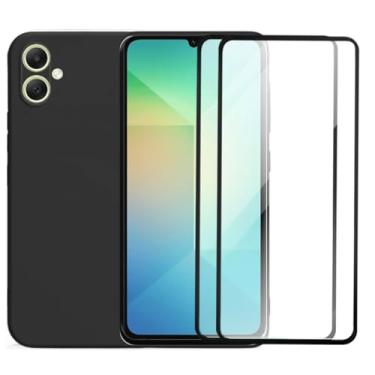 Imagem de Kit Capa Capinha Aveludada e 2 Películas de Vidro 3D Compatível Samsung Galaxy A06 - SMART E CASE