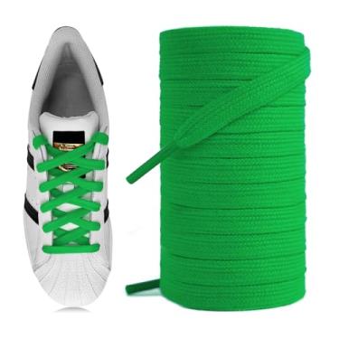 Imagem de UamGlsob Cadarços de algodão para tênis Adidas Superstar, 5/40.6 cm (8 mm) de substituição para cadarços Campus 00s, Verde, 39"/100cm