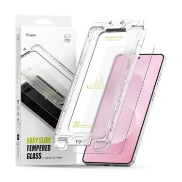Imagem de Ringke Película de vidro temperado fácil de deslizar [super fácil de instalar] compatível com Samsung Galaxy S25 Edge, resistente à capa e dureza 9H premium - pacote com 2