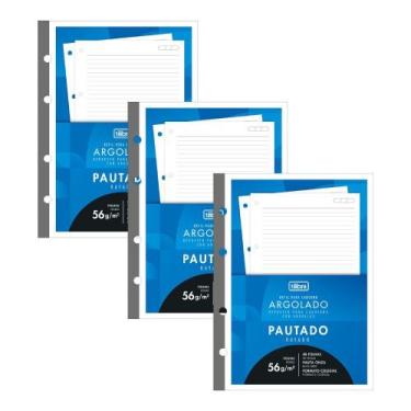 Imagem de Kit 03 Blocos de Folhas Fichario (COLEGIAL) Tiliflex Refil Pautado P/ 