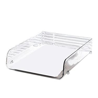 Imagem de Caixa de Armazenamento de Papel A4, Empilhável, Plástico, Organizador de Documentos, para Escritório e Casa (Transparente 26, 5x33x7, 5cm/10, 4x13, 0x3, 0in)