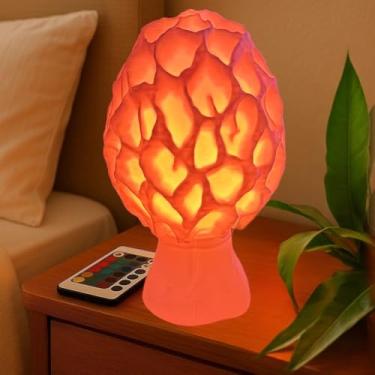 Imagem de Delta Loom Luminária De Mesa Com Cogumelo Morel - Luz De Mesa Com 15 Cores E Alimentação Usb, Controle Remoto E Interruptor - Luz Noturna Aconchegante Com Brilho Suave - Decoração Exclusiva Com Cogu