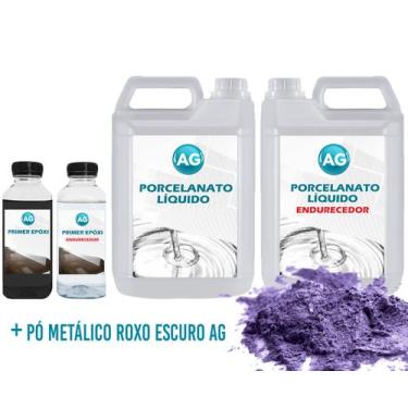 Imagem de Kit Porcelanato Líquido Metálico Roxo Escuro AG por M² - Resinas ag, 5