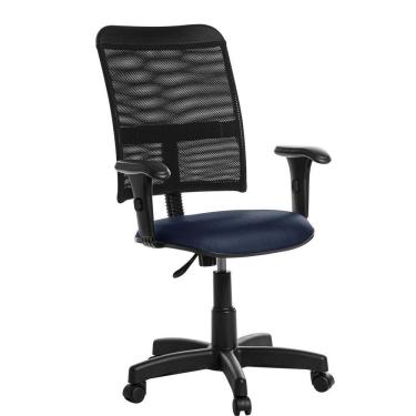 Imagem de Cadeira Escritório Giratória Tela Com Braço Rv: Azul Escuro