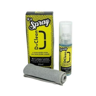 Imagem de Kit Spray Limpeza Lentes + Lenço Micro Fibra D+ Clean Amarelo 66550