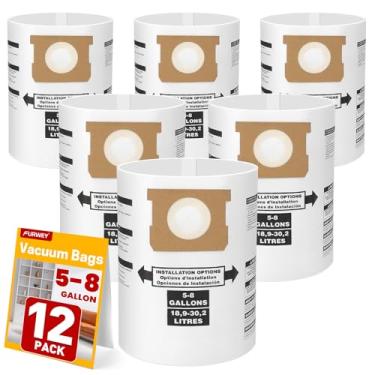 Imagem de FURWEY Pacote com 12 para sacos de aspirador de pó de 5 a 8 galões