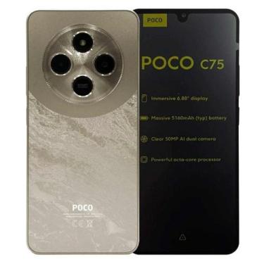 Imagem de Smartphone Pco C75 128GB 6GB RAM Dual SIM Tela 6.74 - Dourado