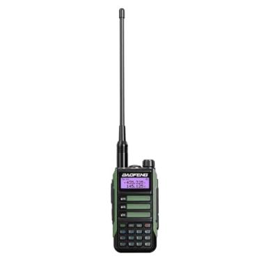 Imagem de AsrMyjcx Rádio bidirecional recarregável com antena à prova d'água 5W 128 canais com fone de ouvido portátil de longo alcance para ambientes externos