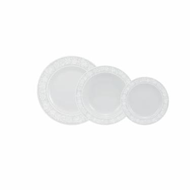 Imagem de Serviço de Baixela 12 Peças em Porcelana, Modelo Itamaraty, Redondo, Decoração Noiva, Porcelana Schmidt