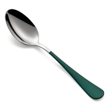 Imagem de Onlycooker Conjunto De Colheres Jantar Verde Com 24 Peças, Colher Talheres Cabo Verde, Aço Inoxidável 18/0, Grande, Conjuntos Sobremesas 7,3 Polegadas, Mesa Acabamento Espelhado, Lavável Na Máquina