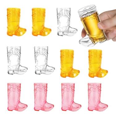 Imagem de Fracurs 12 Copos De Plástico Estilo Bota Cowboy, 1 Oz, Reutilizáveis, Lembrancinhas Festa Western Para Despedida Solteira, Aniversário, Eventos Temáticos Cowgirl