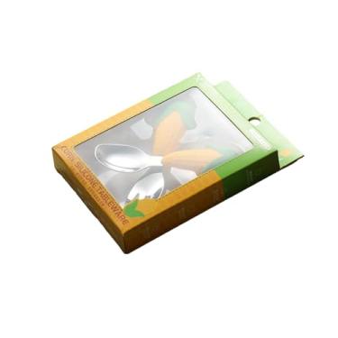 Imagem de Placa divisória de silicone antiqueda de desenho animado minimalista doméstico - garfo de colher de milho [caixa]