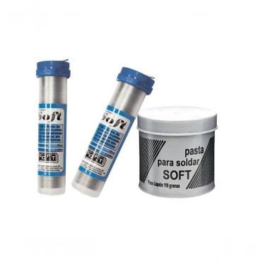 Imagem de Kit 01 Pasta Para Soldar 110g + 02 Tubetes Solda Fio 1.0mm