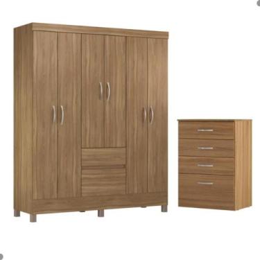 Imagem de Conjunto Quarto Guarda Roupa e Comoda Forggia Amendola - CASA H