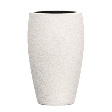 Imagem de Vaso Fibra De Vidro Texturizado Atenas P 52cm Decorativo (Off White Fosco)