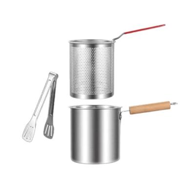 Imagem de IEUDNS Fritadeira multifuncional de aço inoxidável com filtro removível para donuts, com Pinças