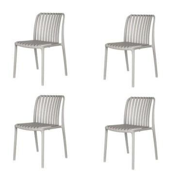 Imagem de Kit 4 Cadeiras Empilhável Inmetro sem braço Cancun Gávea Fratini 49 cm