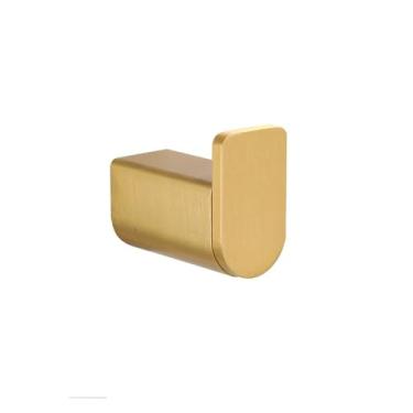 Imagem de Kit de banheiro dourado escovado - Suporte de toalha de parede, ganchos para roupão | Conjunto de 3 peças em aço inoxidável, gancho