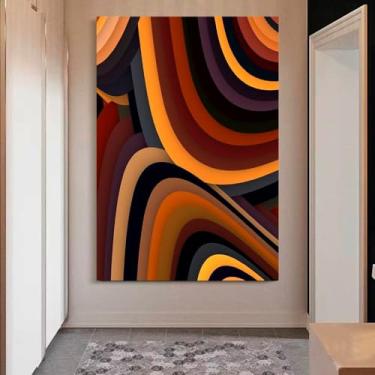 Imagem de Quadro Decorativo Abstrato Vibrante, Tela em Canvas na Vertical ideal para ambiente de Sala, Quarto e Hall de entrada (100x70 cm)