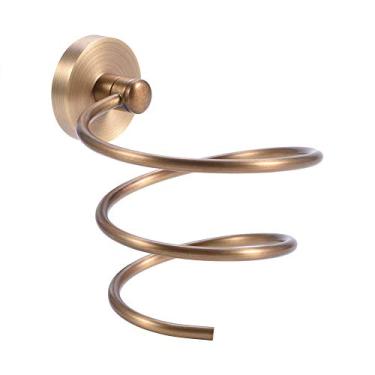 Imagem de Dioche Prateleira de Organizador de Rack de Armazenamento de Montagem de Parede de Suporte de Parede de Bronze Sólido Antigo para Banheiro - Economia de Espaço e Design Elegante, Compatível Com a Maioria Dos Tamanhos de Secador de Cabelo