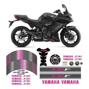 Imagem de Kit Adesivos Yamaha Xj6F 2010 Emblema Tankpad Rosa Xj6Frs - Spts