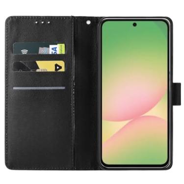 Imagem de Capa Carteira A56 Compatível Samsung Porta Cartões Preta Capinha Flip Case