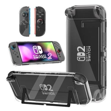 Imagem de GLDRAM Clear Case for Nintendo Switch 2 (2025), Durable Protective Case with Grip Cover, Shock-Absorption Hard Shell PC Protector for Switch 2nd Gen Console & Joycon 2 Controller Accessories