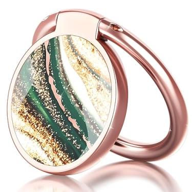 Imagem de Chvelop Suporte De Anel Para Celular, Os Dedos, Giratório 360 Graus, Alça Metal Magnético Carro Compatível Com Acessórios Smartphones, Verde Areia Movediça