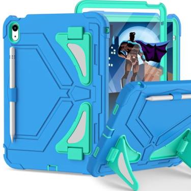 Imagem de Scnioy Capa para iPad A16, capa protetora infantil para iPad 11ª/10ª geração (2025/2022), capa à prova de choque com alça de ombro com suporte em vários ângulos, protetor de tela de 11/10,9 polegadas