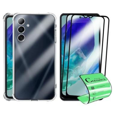 Imagem de Kit Proteção Galaxy M55, Capa Transparente TPU + 2 Películas de Cerâmica Anti Impacto, Proteção 9H