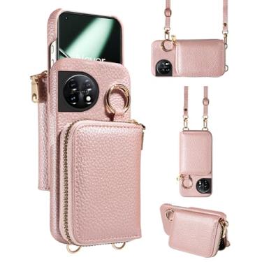 Imagem de Furiet Capa carteira para OnePlus 11 5G com alça de ombro anel fivela luxuosa couro PU zíper flip bolsa de órgão suporte para cartão de crédito capa para celular para One Plus11 1 Plus 1plus11 One+ 1+