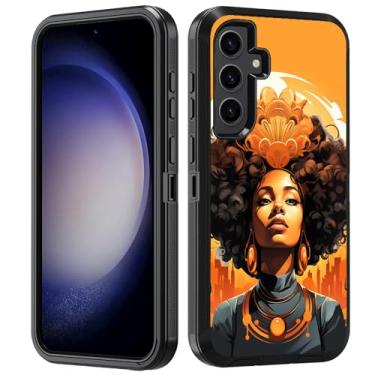 Imagem de FVAENDHIO Capa protetora para Samsung Galaxy S24+/S24 Plus, 3 em 1, híbrida, à prova de choque, à prova de impacto, para Samsung Galaxy S24 Plus de 6,7 polegadas 2024, mulheres afro-americanas