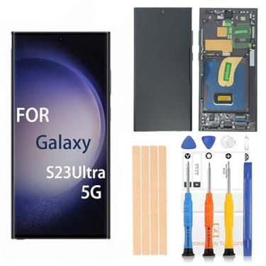 Imagem de Pishzeo Digitalizador LCD Super Amoled original de 6,8 polegadas para Samsung Galaxy S23Ultra 5G SM-S918U S918U1 S918B/DS Touch Display, conjunto de digitalizador Full HD (versão dos EUA com moldura