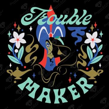 Imagem de DIAMOND ART CLUB Criador de problemas, kit de pintura de diamante, artesanato DIY divertido para adultos, tela de arte de diamante redondo para iniciantes, 13" x 13" (33 cm x 33 cm)