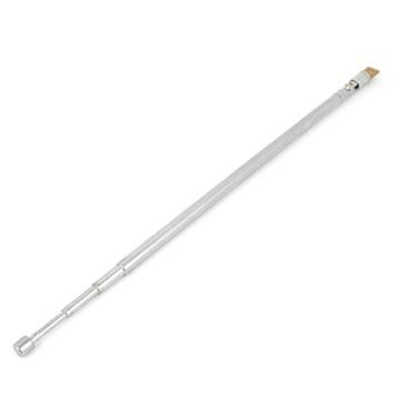 Imagem de Uxcell Antena universal telescópica, 4 seções, 63 cm de comprimento, rádio TV, controle remoto de aço inoxidável para substituição, antena de aço inoxidável para rádio AM FM portátil estéreo doméstico
