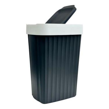Imagem de Lixeira 45l Com Tampa C/ Dispenser Saco De Lixo - Plastsu, Preto