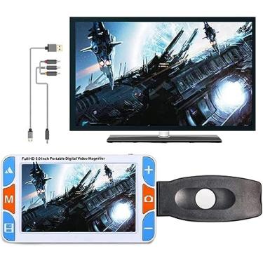 Imagem de Lupa Digital De Vídeo Portátil Portátil Móvel Visual Eletrônico Auxílio De Leitura Para Baixa Visão 5.0 Ih Tela 3x-48x Vezes Zoom 26 Modos De Cor, Saída Hdmi E Av