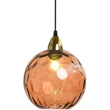 Imagem de Abajur De Vidro Manchado De Estilo Nórdico Iluminação Pendente, Diâmetro Criativo 20cm/7.8in, Lustre De Decoração Simples, Mini Lâmpada Pendurada De Vidro Soprado à Mão, L