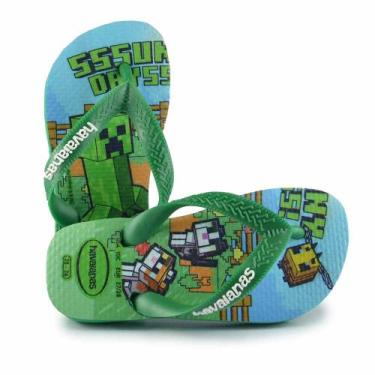 Imagem de Chinelo Havainas Masculino Minecraft 24/25 - Havaianas, 35/36, Verde, 