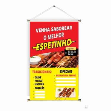 Imagem de Banner pronto Churrasco Espetinho BA 019 medida 45x70 cm arte pronta
