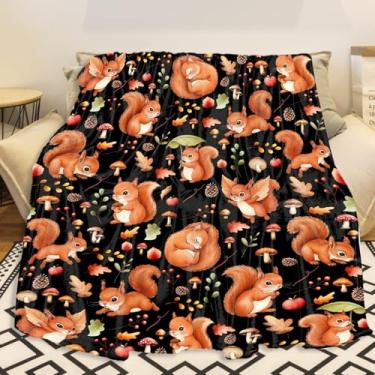 Imagem de Cobertor de esquilo, presentes de esquilo fofos para crianças, flanela macia, leve, animal para meninas, meninos, mulheres, homens, decoração de sofá para quarto de crianças, mulheres, homens, quarto