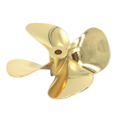 Imagem de Fenteer Hélice de metal para barco RC, liga de zinco, 4 lâminas de 4 mm para barcos de controle remoto, acessórios de substituição fáceis de instalar, 55 Mm Reverso
