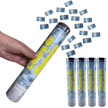 Imagem de Kit 4 Pçs Lança Confete Chuva de Dinheiro Notas para Festas Eventos Casamento Formatura Comemorações (Real)