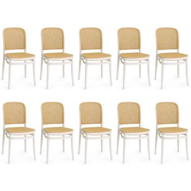 Imagem de Kit 10 Cadeiras De Jantar Roma Para Sala E Cozinha - Branco