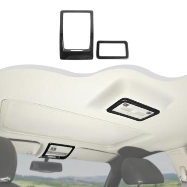 Imagem de HTHE Capa de painel de luz de leitura de teto frontal adequada para Chevy Silverado/Tahoe/Suburban/Avalanche/GMC Yukon 2007-2023, acessórios de tampa do painel da lâmpada de leitura superior (fibra de