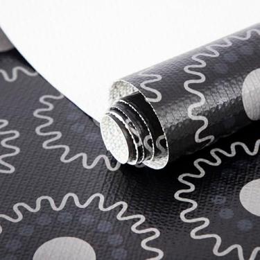 Imagem de Forro de prateleira para armários de cozinha, forro de gaveta de PVC para cômoda antiderrapante para banheiro, forro de armário não adesivo lavável (um círculo) (1 rolo)