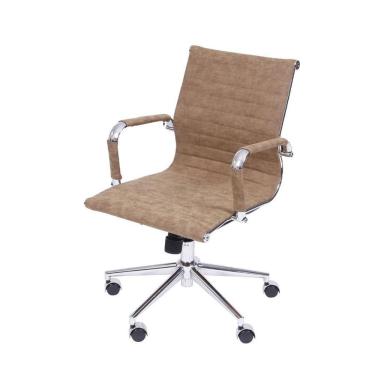 Imagem de Cadeira Boxbit Eames Office Esteira Base Em Rodízio Caramelo