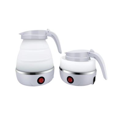 Imagem de Chaleira Eletrica Dobravel Jarra Bule Silicone 600W 110V 600ml Portatil Branco